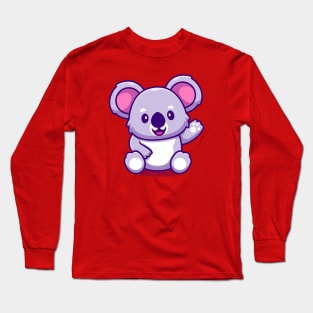 Cute Koala Waving Hand Long Sleeve T-Shirt